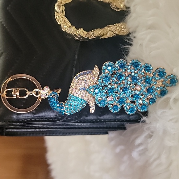 unbranded Accessories - Peacock bag charm/Key Chain with rhinestones